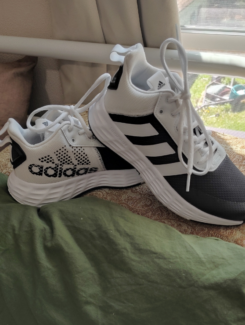 Adidas Youth Black and White Own The Game Lightmotion Sneakers